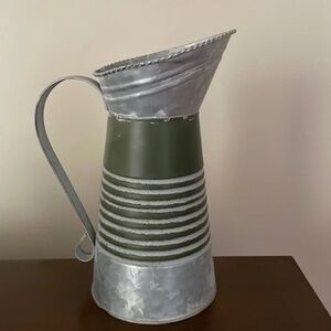 Distressed Galvanized Metal Pitcher 10 inches